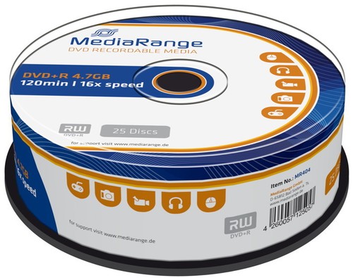Mediarange rohlinge dvd r - 25,