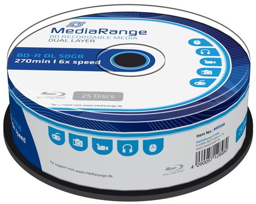 Mediarange rohlinge blu - 25, blu-ray